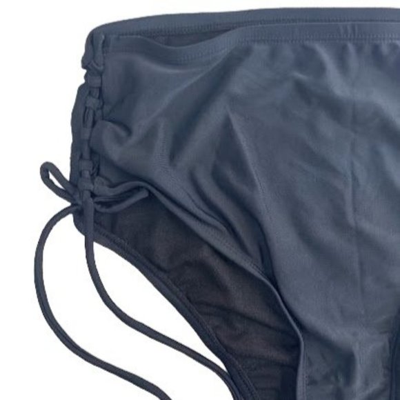 Junior's Plus Size Lace Up High Waist Bikini Bottom Black 16X/18X Xhilaration - Picture 5 of 5
